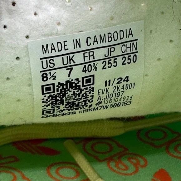 Adidas JI0197 Womens 8.5 SL 72 OG Sneakers Green Orange Retro Running Shoes - Picture 2 of 10